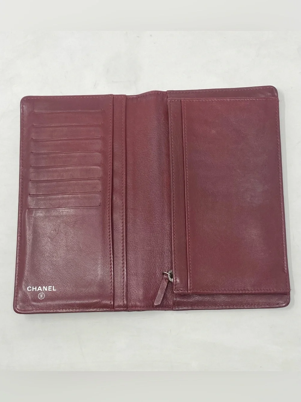 Chanel Wallet Long CC Enamel Bronze Patent Leather